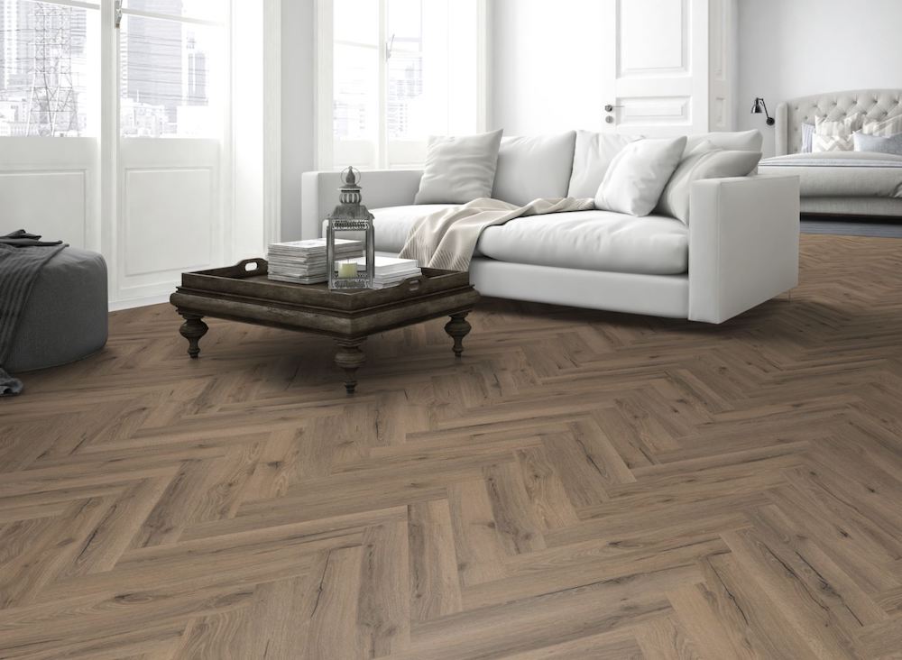 Mocha Oak Herringbone
